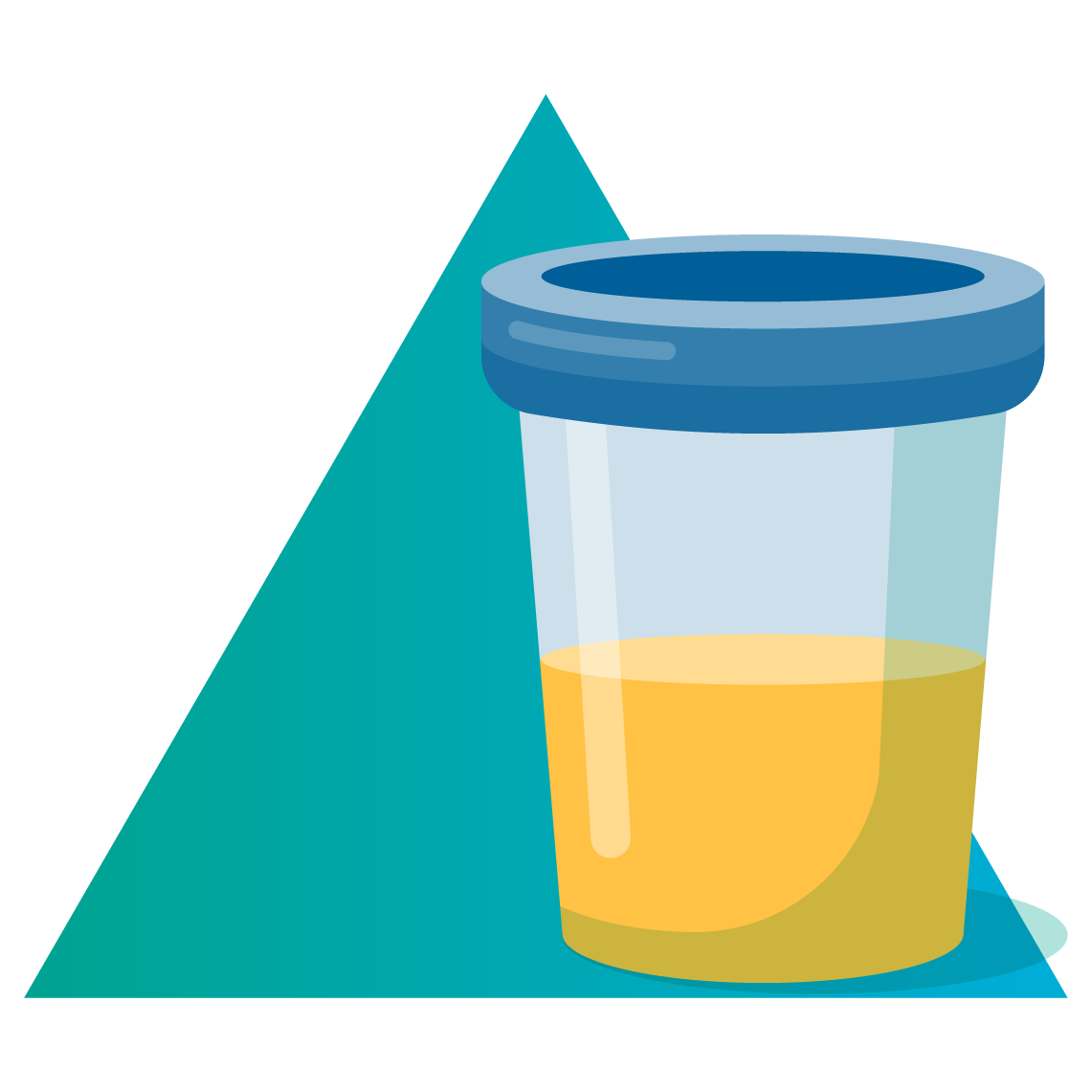 Illustration of a urine sample collection container