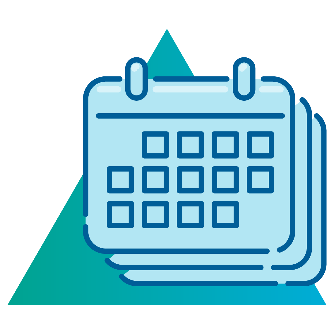 Illustration of a calendar icon with multiple stacked pages